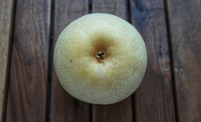 Korean pear - a large Asian pear with a round shape