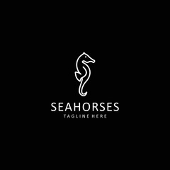 Seahorses logo design icon tamplate © sakti