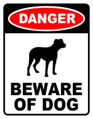 Obraz premium Danger Beware of Dog Sign