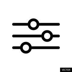 Adjustment button vector icon in outline style design for website design, app, UI, isolated on white background. Editable stroke. Vector illustration.