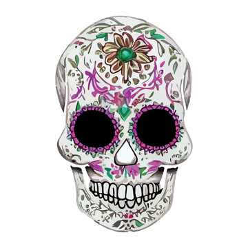 sugar skull mexican catrina vector logo