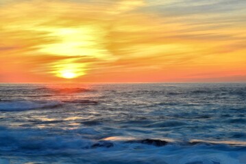 Abstract photography of sunset over the ocean