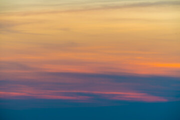 Sky gradient from blue to orange sunset