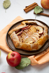 Autumn apple tart rustic food