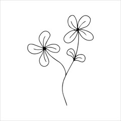 Simple one line drawing of a flower