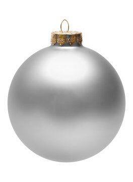 A Silver Christmas Ball Ornament.