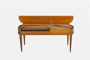 Clavichord isolated on white background.