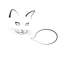 Pets, cats, dogs talking  illustration on a transparent background