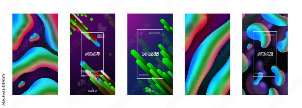 Aufkleber colorful shapes wavy backdrop. fluid gradient background vector. 3d vector.