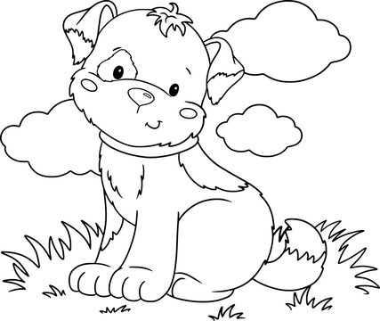 Cute Dog Coloring Page