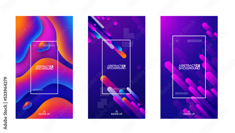 Aufkleber colorful shapes wavy backdrop. fluid gradient background vector. 3d vector.