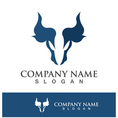 Bull head logo vector icon