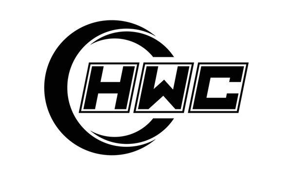 HWC three-letter circle logo design. custom font logo vector template | abstract logo | word mark logo | letter mark logo | business logo | minimalist logo | font logo | 