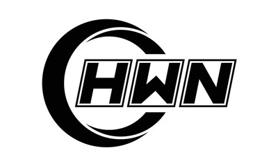 HWN three-letter circle logo design. custom font logo vector template | abstract logo | word mark logo | letter mark logo | business logo | minimalist logo | font logo | 