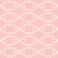 Seamless ornament. Modern background. Geometric modern pink and white pattern