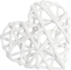 Vintage white hearts on isolated clipping mask on white background, top view illustration for valentine's day or wedding