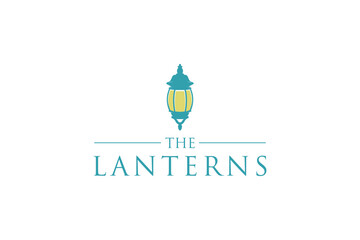 Hanging lantern lamp logo design classic decorative house