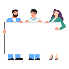 Group of Business people or colleagues pointing at the presentation board
