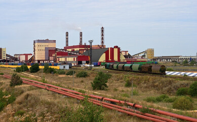 Fototapeta na wymiar Factory producing potash products from extracted minerals