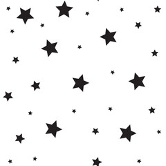 Star icons seamless pattern. Starry sky. Background texture space with stars.