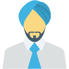 Sikh Banker Colored Vector Icon