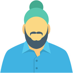 Sikh Colored Vector Icon