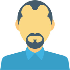 Bald Man Colored Vector Icon