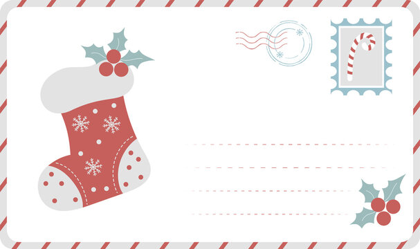 New Years envelope with Christmas sock
