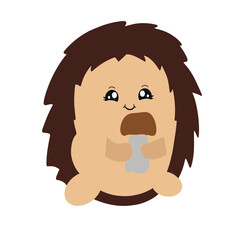 Adorable hedgehog in modern flat style. Vector.