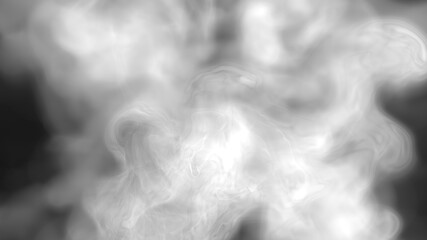 Obraz premium 3D render of white smoke. Smoke rises and fills the space. Fog, white and gray smoke background. 