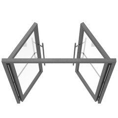 3d rendering illustration of aluminium French doors