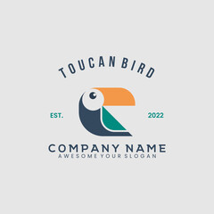 vintage modern logo toucan bird