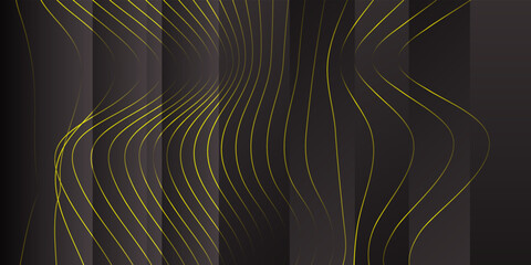 Abstract black background with yellow lines