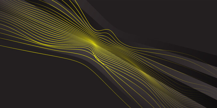 Abstract Black Background With Yellow Lines