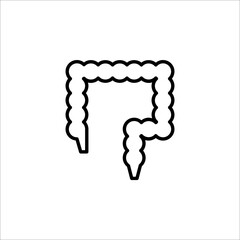 Gut constipation icon design,Intestines icon, symbol of digestion system flat style vector illustration. color editable