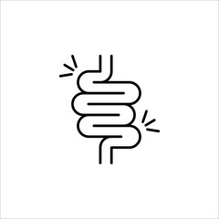 Gut constipation icon design,Intestines icon, symbol of digestion system flat style vector illustration. color editable