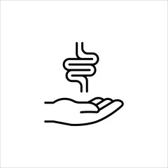 Gut constipation icon design,Intestines icon, symbol of digestion system flat style vector illustration. color editable