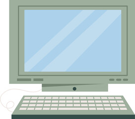 Retro computer Vintage icon. Vector illustration