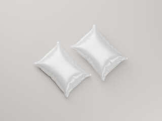 White foil chips packaging mockup 3d rendering