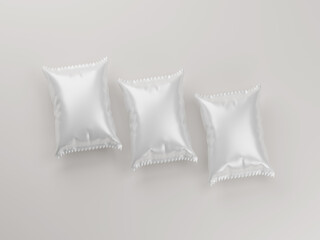 White foil chips packaging mockup 3d rendering