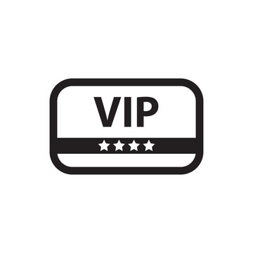 VIP Card Icon Vector Illustration Flat Design in Trendy