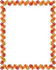 Autumn colored leaves. Vector vertical autumnal frame.