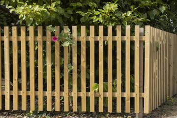 Clôture en bois d'un jardin 