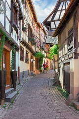 Obraz na płótnie Canvas street in the commune of Eguisheim France