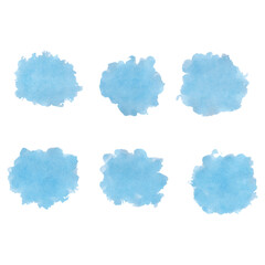 Set of watercolor stain. Spots on a white background. Watercolor texture with brush strokes.