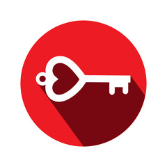 Key icon on the round red background