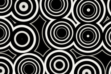Abstract background with black and white circle pattern on black background. abstract background illustration