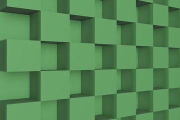 Light green cube abstract. 3d rendering. 3d illustration