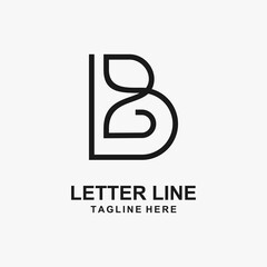Letter B line logo design
