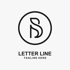 Letter B line logo design